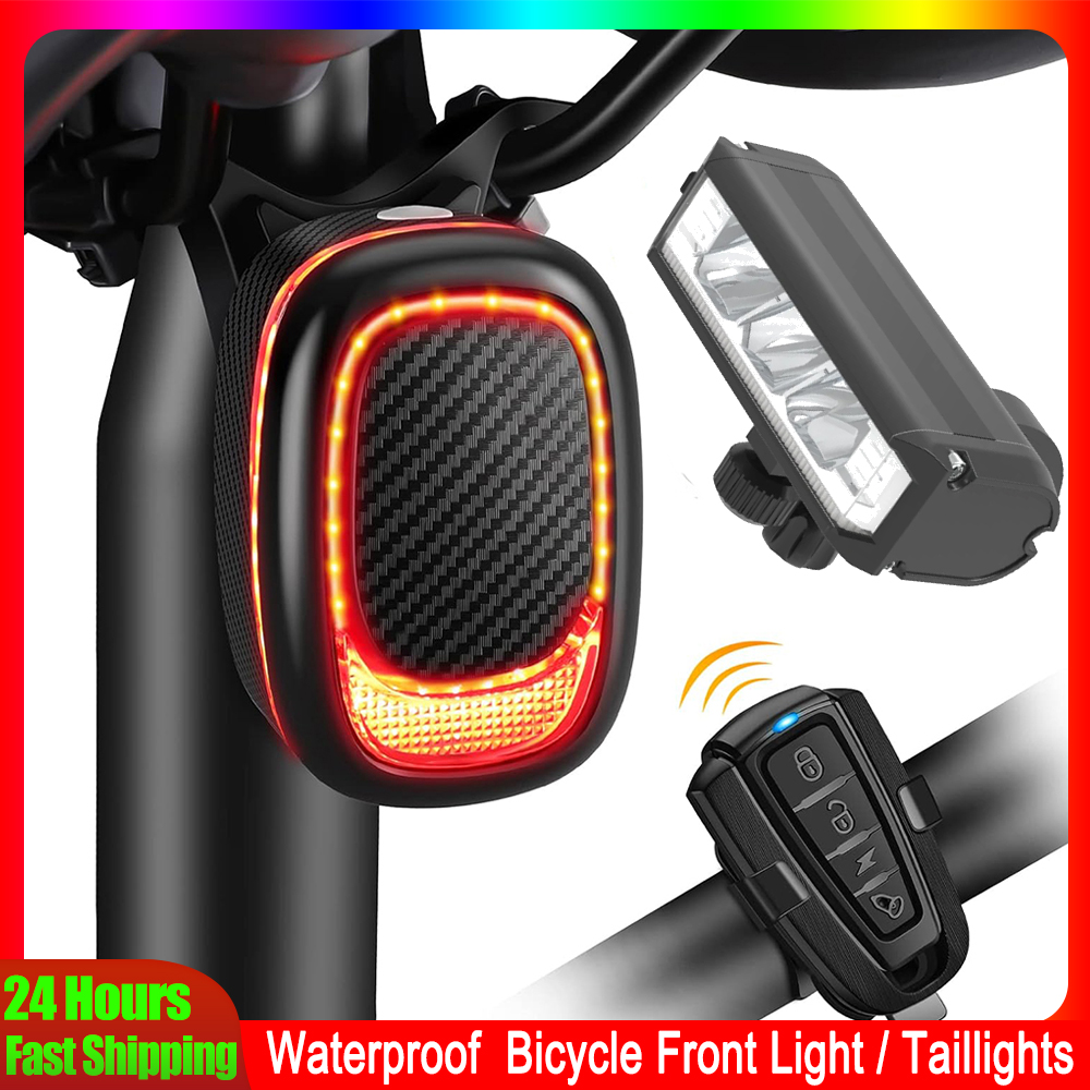 Bike Light Front Rear - Elecpow A6pro Fiets Achterlicht Alarm En